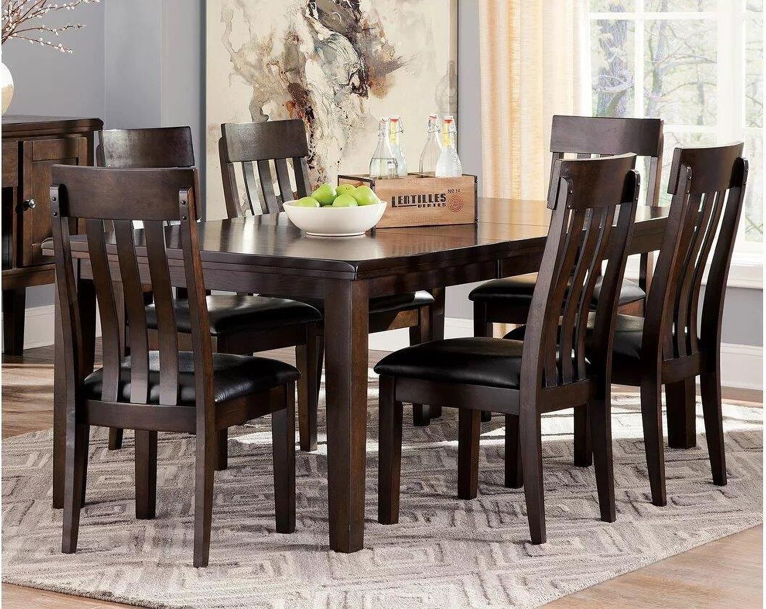 Haddigan Dark Brown Rectangular Extendable Dining Table D59635