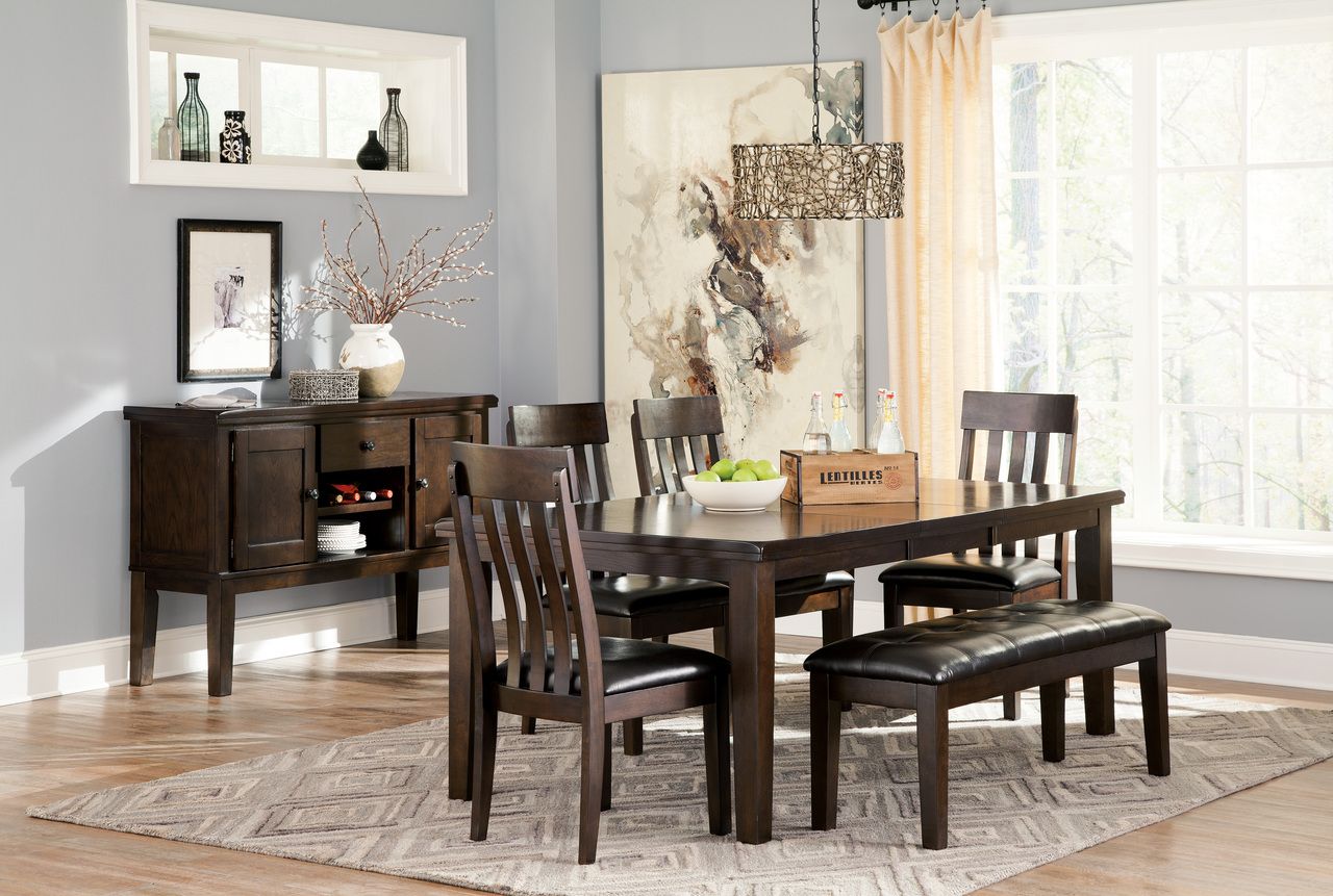 Haddigan Dark Brown Rectangular Extendable Dining Table D59635
