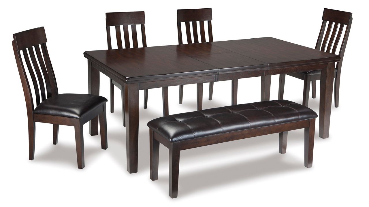 Haddigan Dark Brown Rectangular Extendable Dining Table D59635