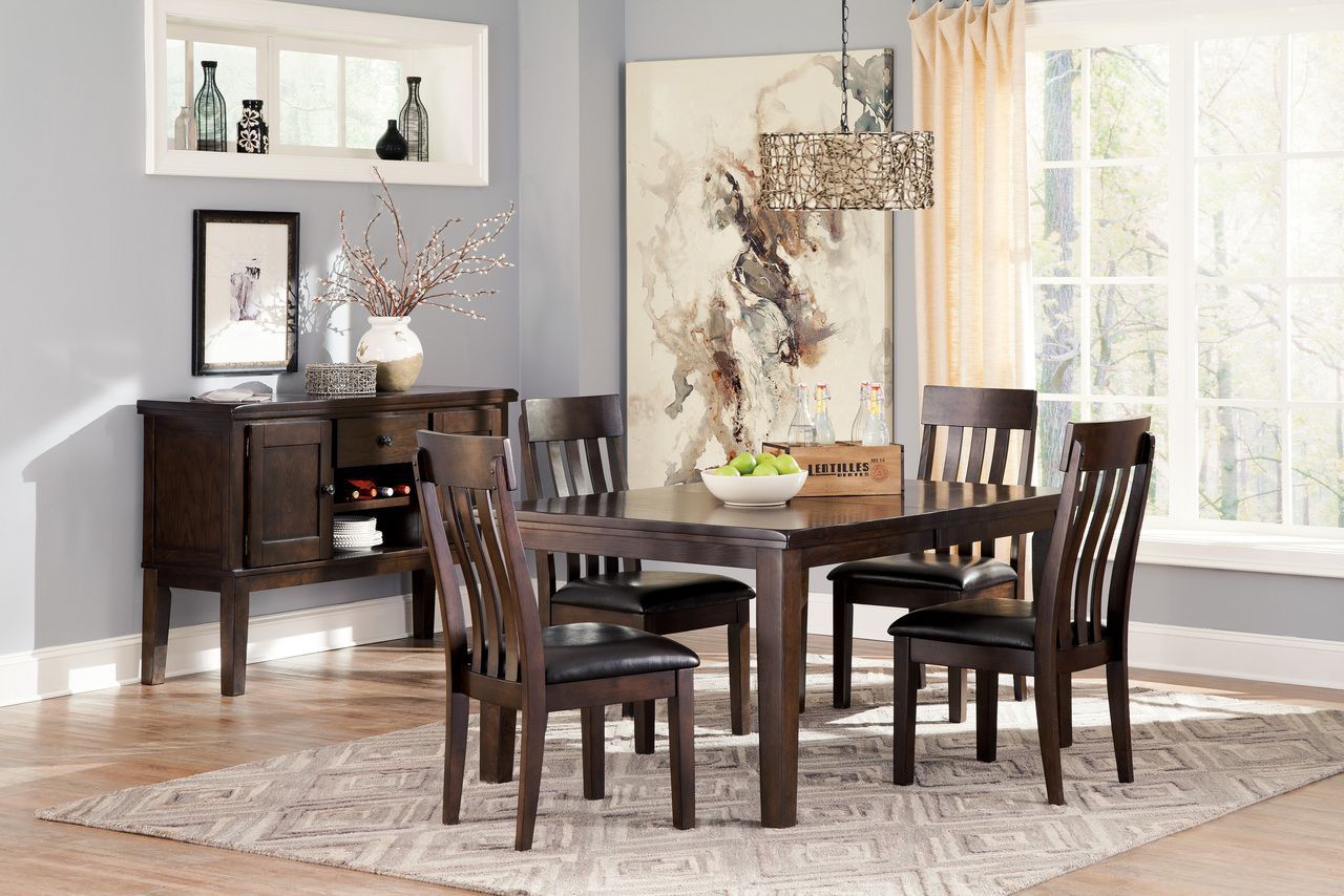 Haddigan Dark Brown Rectangular Extendable Dining Table D59635