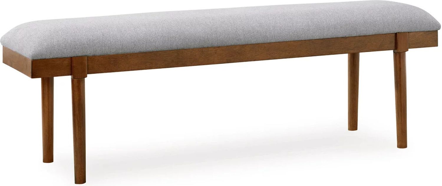 Lyncott 59 Inch Upholstered Dining Bench In Gray and Brown D61500