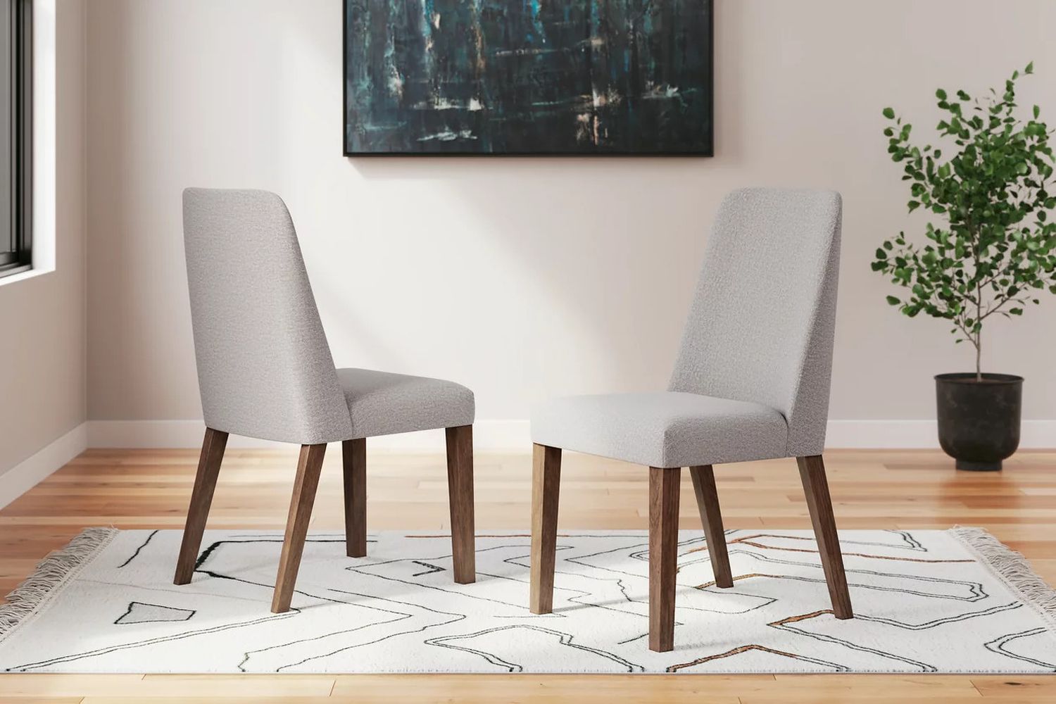 Lyncott Gray And Brown Dining Upholstered Side Chair Set Of 2 D61501