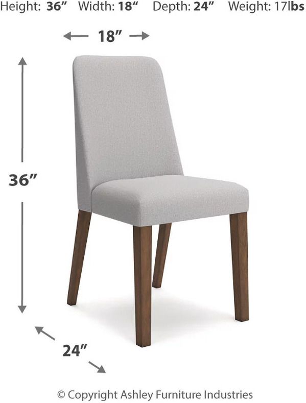 Lyncott Gray And Brown Dining Upholstered Side Chair Set Of 2 D61501