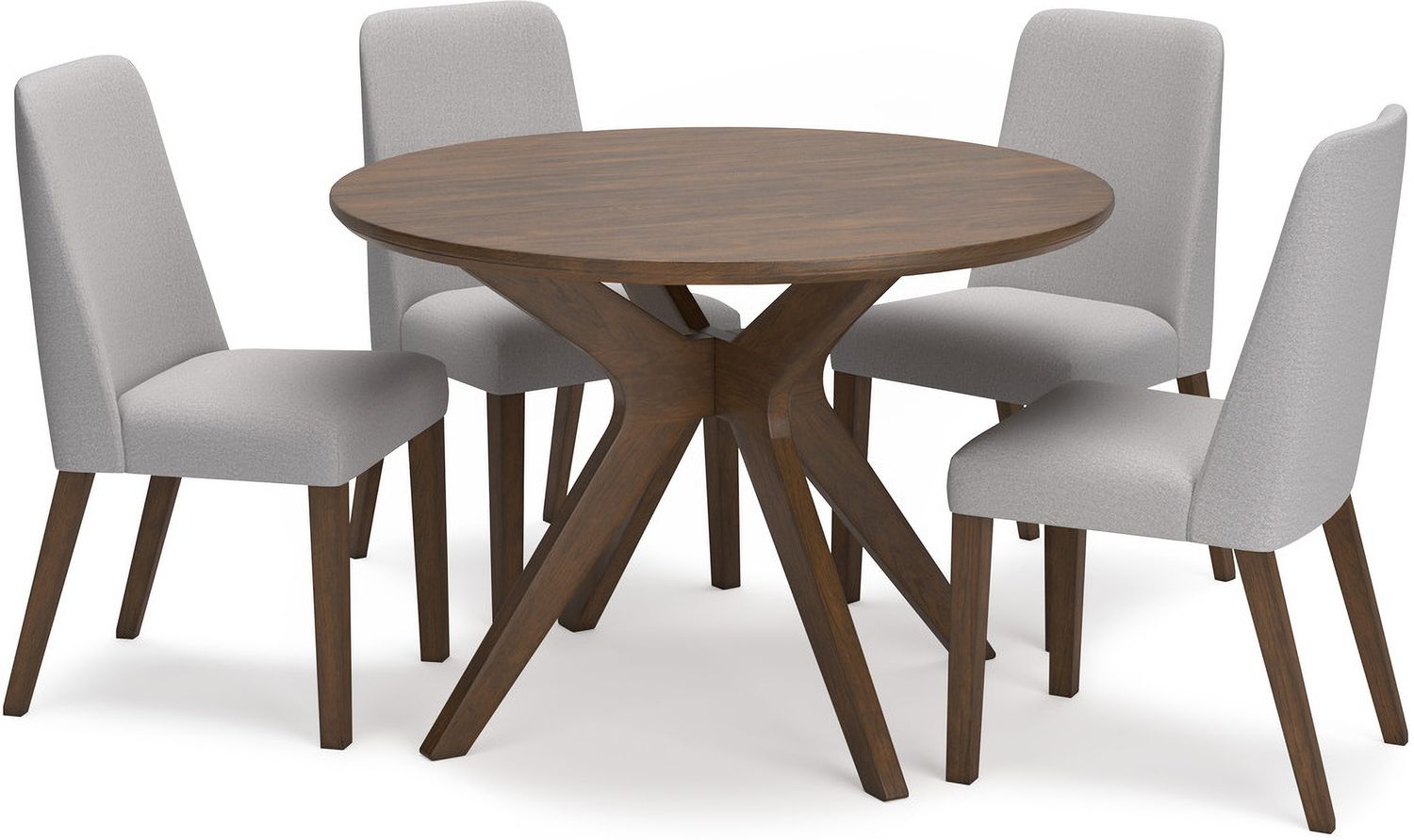 Lyncott Gray And Brown Dining Upholstered Side Chair Set Of 2 D61501