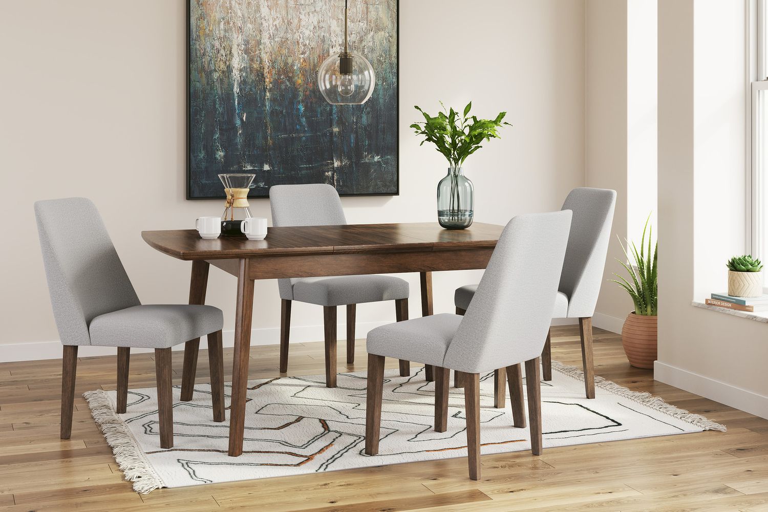 Lyncott Gray And Brown Dining Upholstered Side Chair Set Of 2 D61501