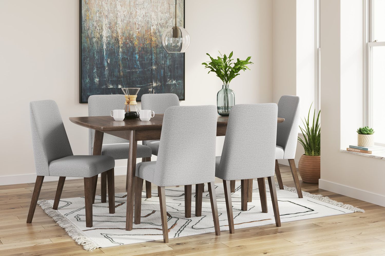 Lyncott Gray And Brown Dining Upholstered Side Chair Set Of 2 D61501