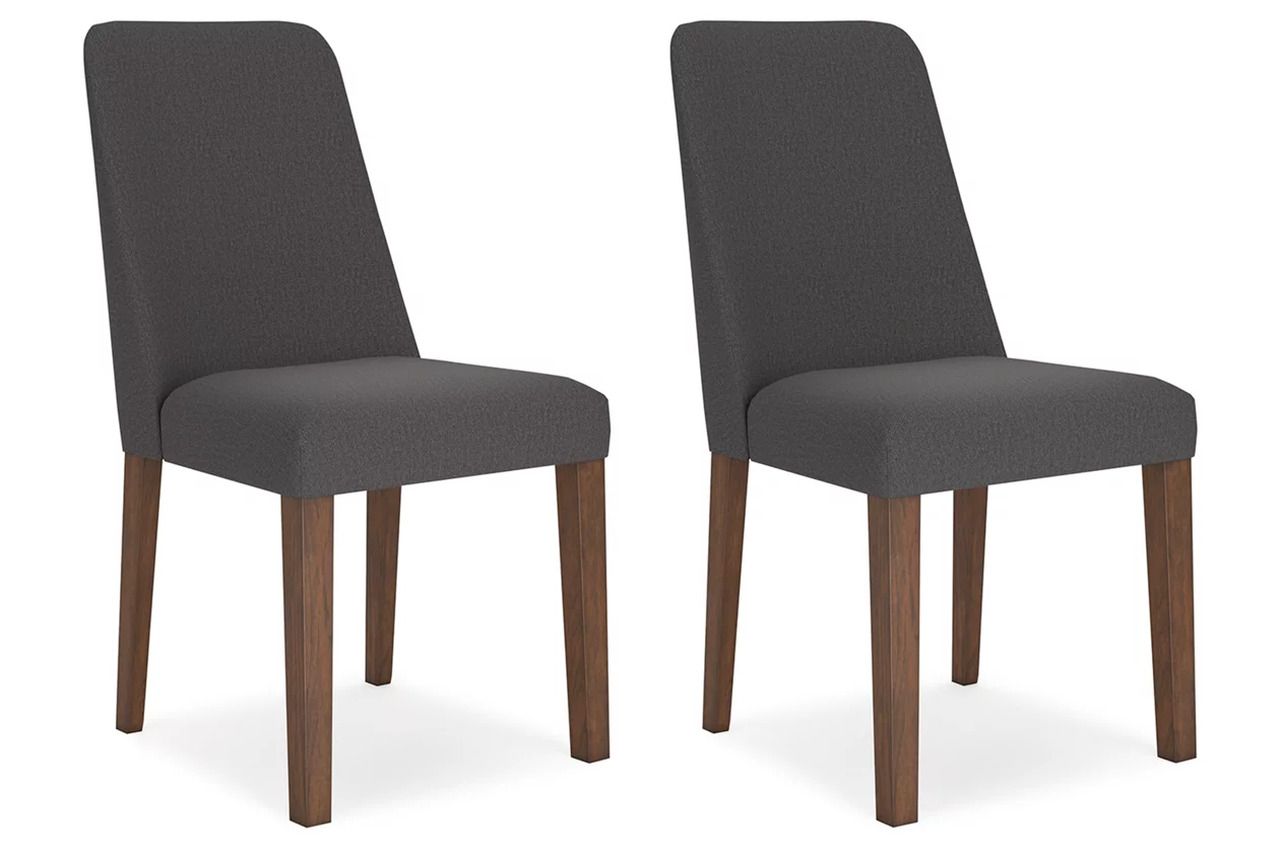 Lyncott Charcoal And Brown Dining Upholstered Side Chair Set Of 2 D61502