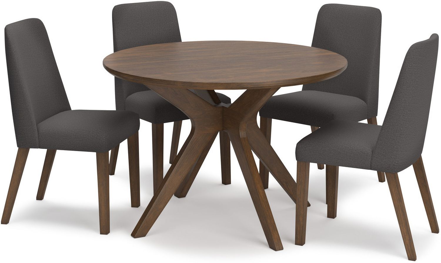 Lyncott Charcoal And Brown Dining Upholstered Side Chair Set Of 2 D61502
