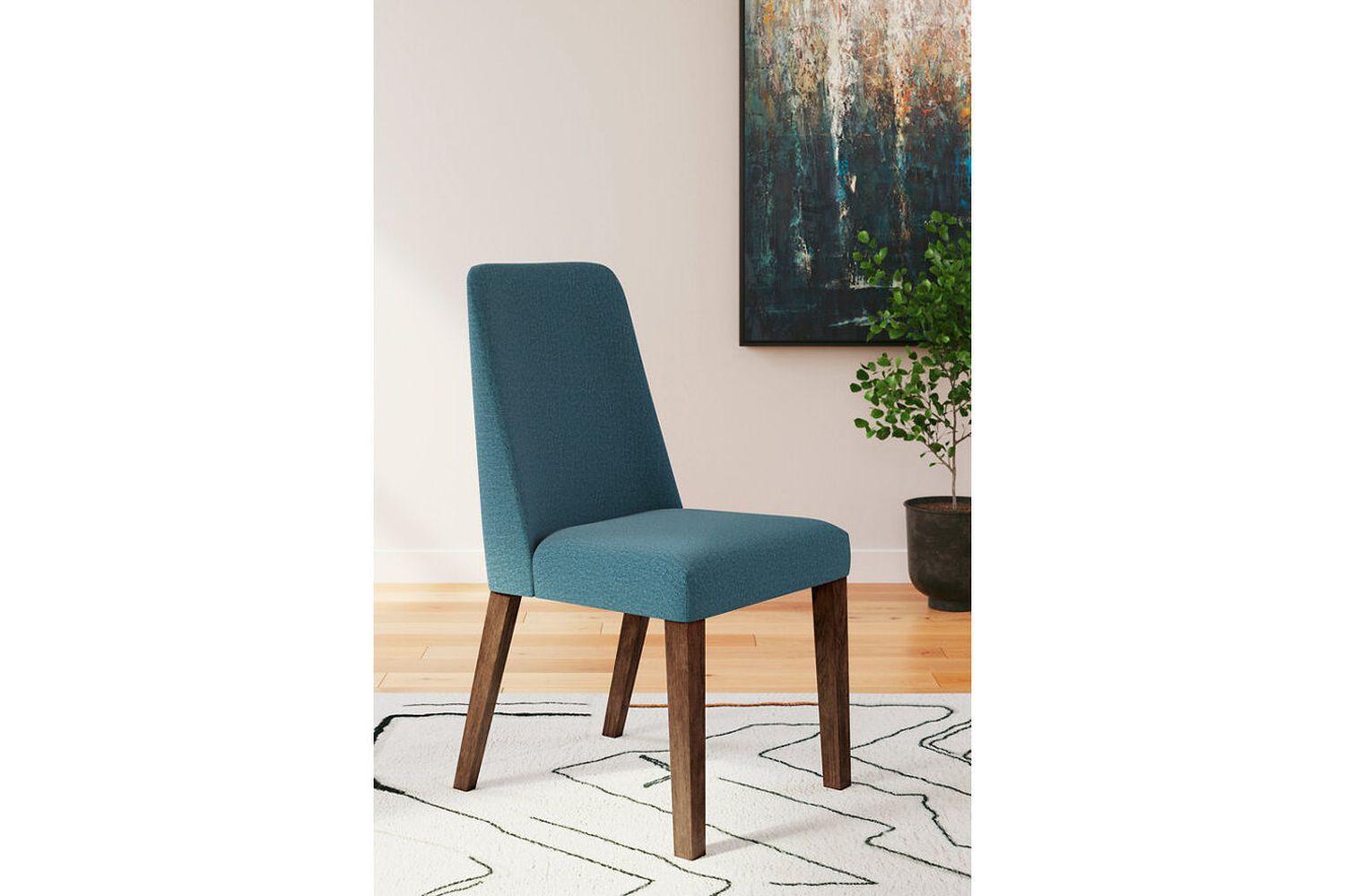 Lyncott Blue And Brown Dining Upholstered Side Chair Set Of 2 D61503