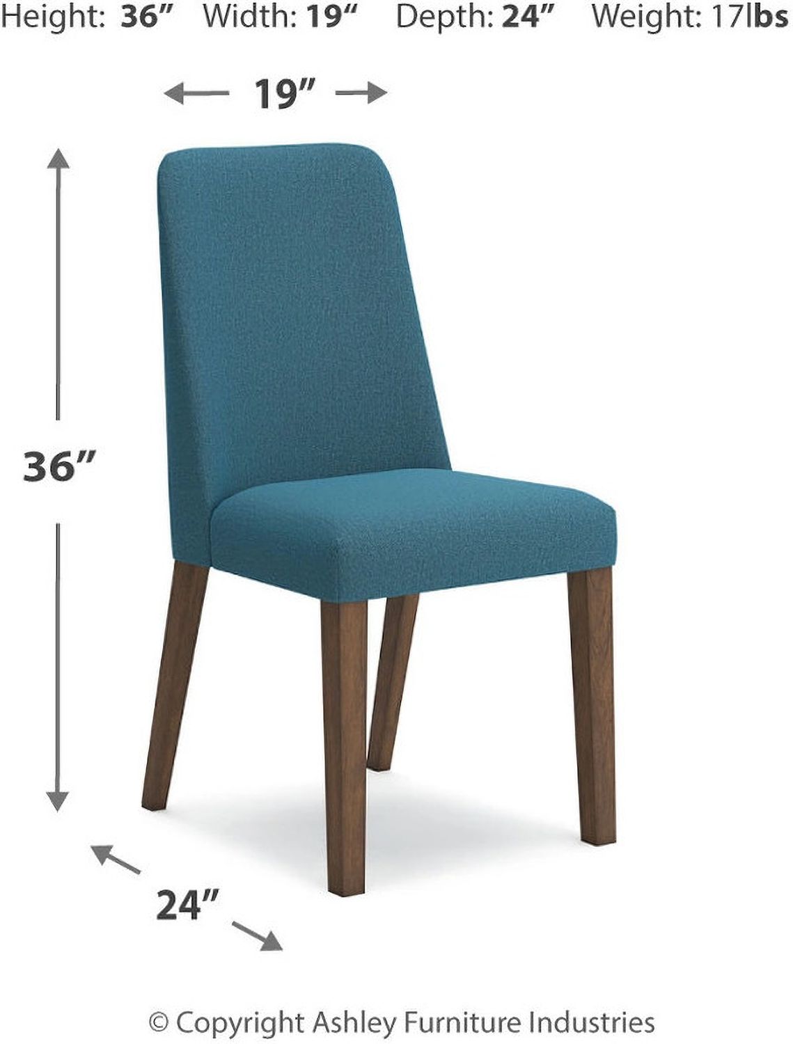 Lyncott Blue And Brown Dining Upholstered Side Chair Set Of 2 D61503