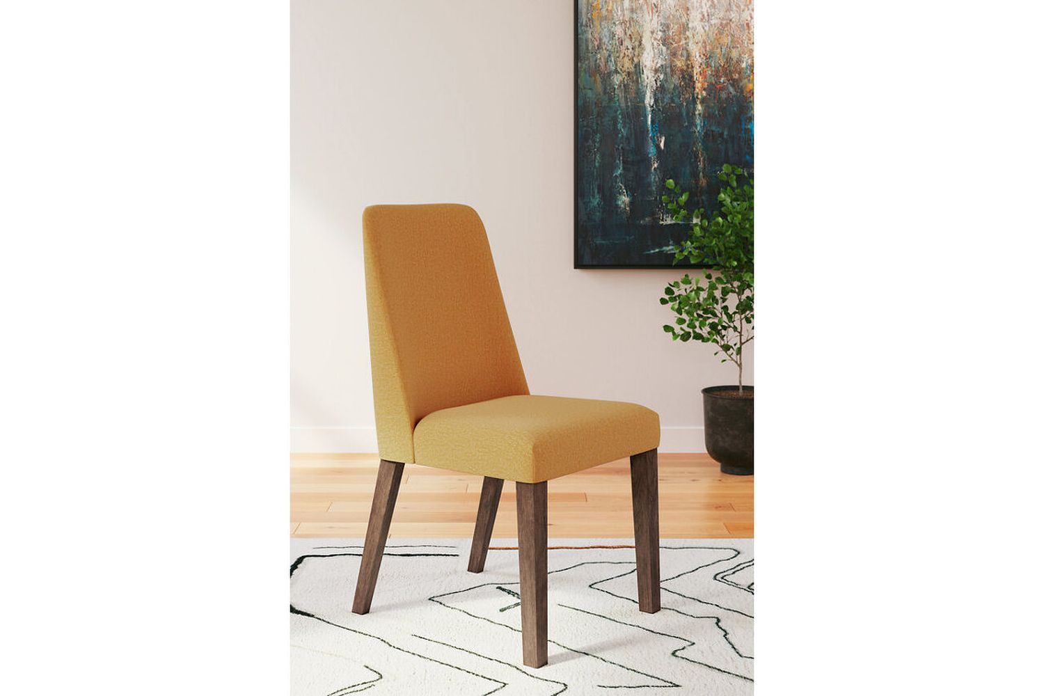 Lyncott Mustard And Brown Dining Upholstered Side Chair Set Of 2 D61504