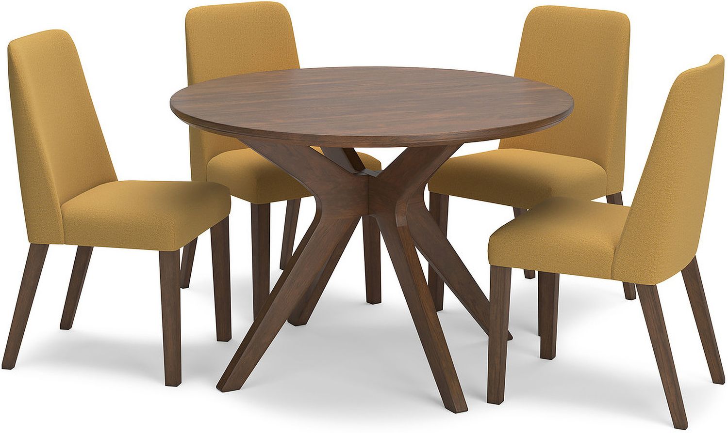 Lyncott Mustard And Brown Dining Upholstered Side Chair Set Of 2 D61504