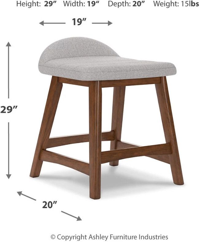Lyncott Light Gray And Brown Upholstered Barstool Set Of 2 D615124