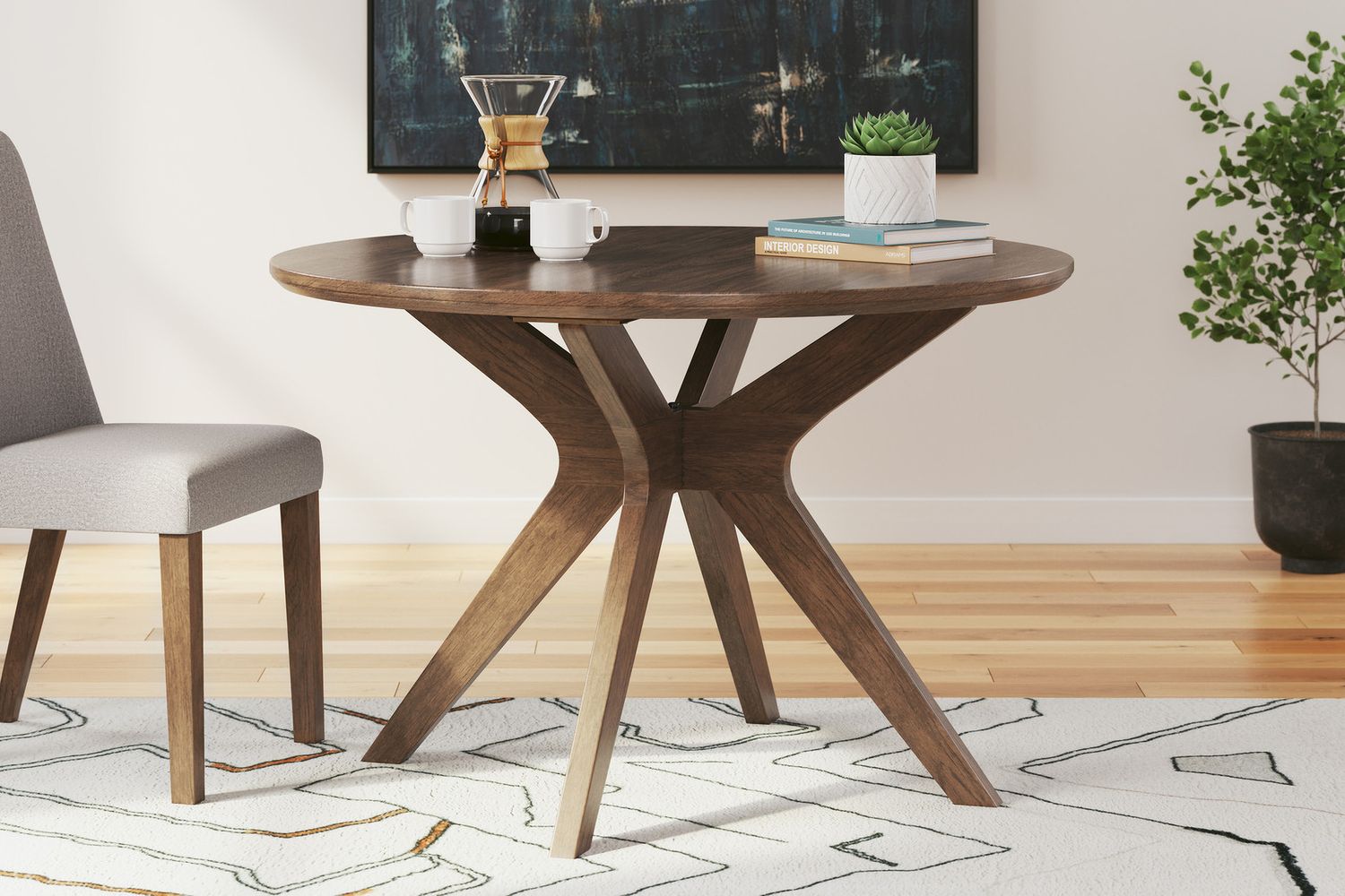 Lyncott Brown Round Dining Room Table D61515