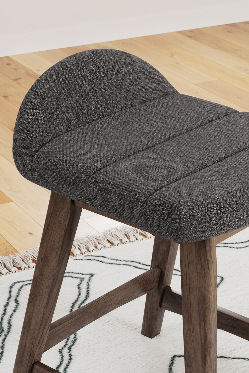 Lyncott Charcoal And Brown Upholstered Barstool Set Of 2 D615224