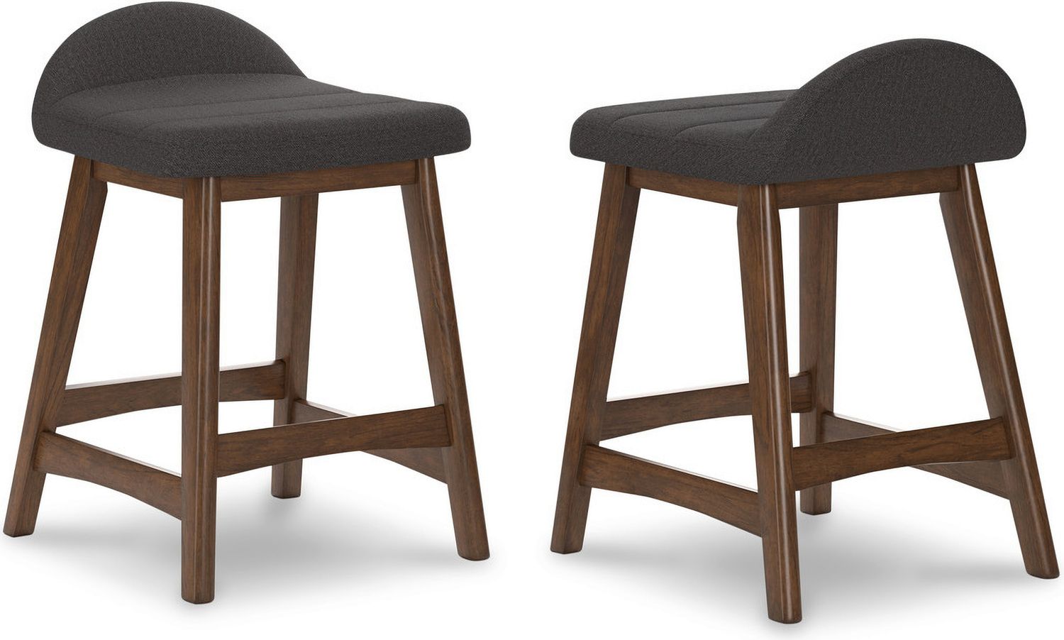 Lyncott Charcoal And Brown Upholstered Barstool Set Of 2 D615224