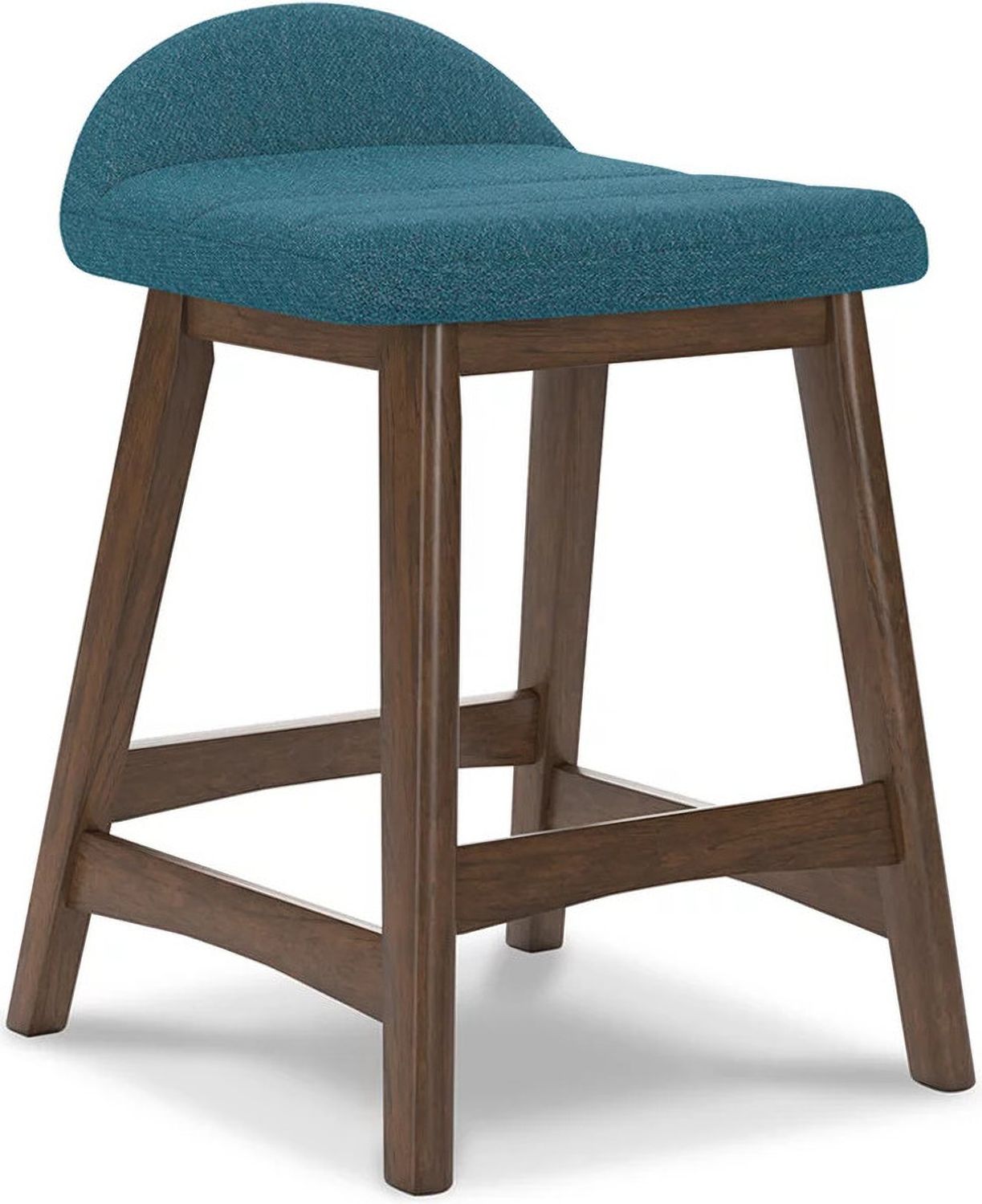 Lyncott Blue And Brown Upholstered Barstool Set Of 2 D615324