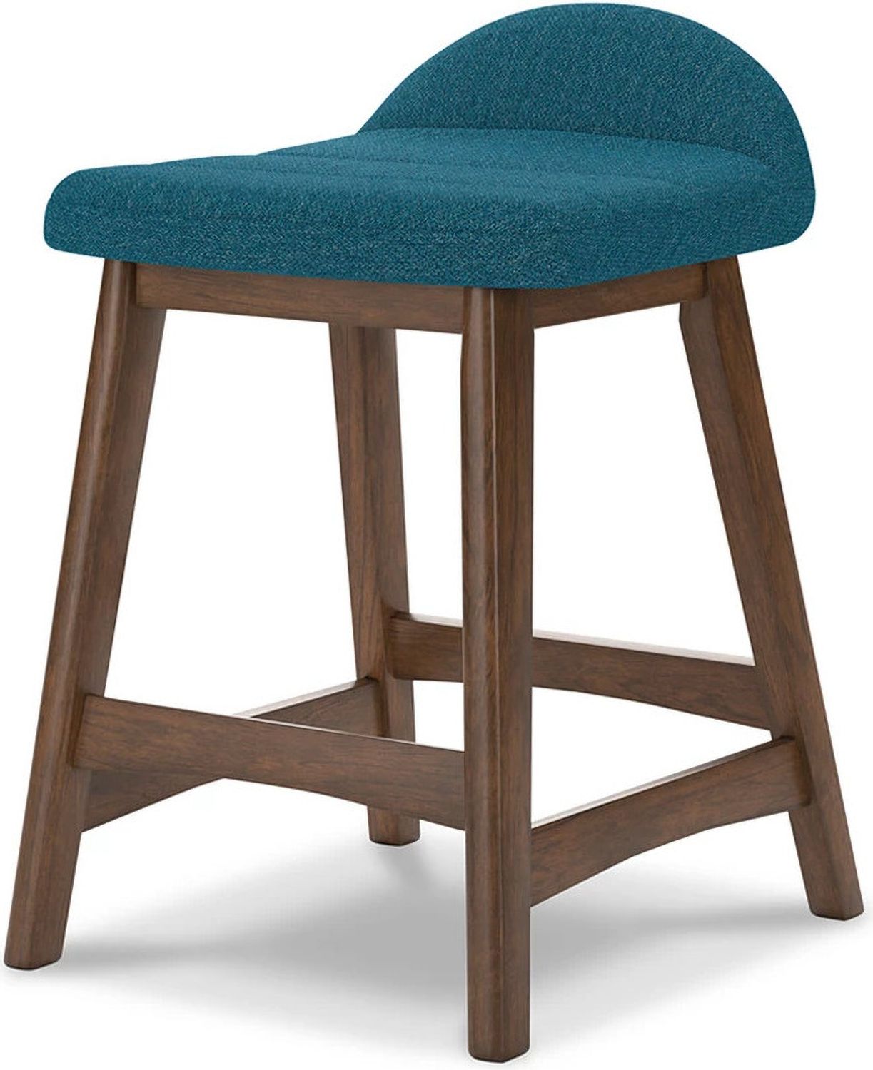 Lyncott Blue And Brown Upholstered Barstool Set Of 2 D615324