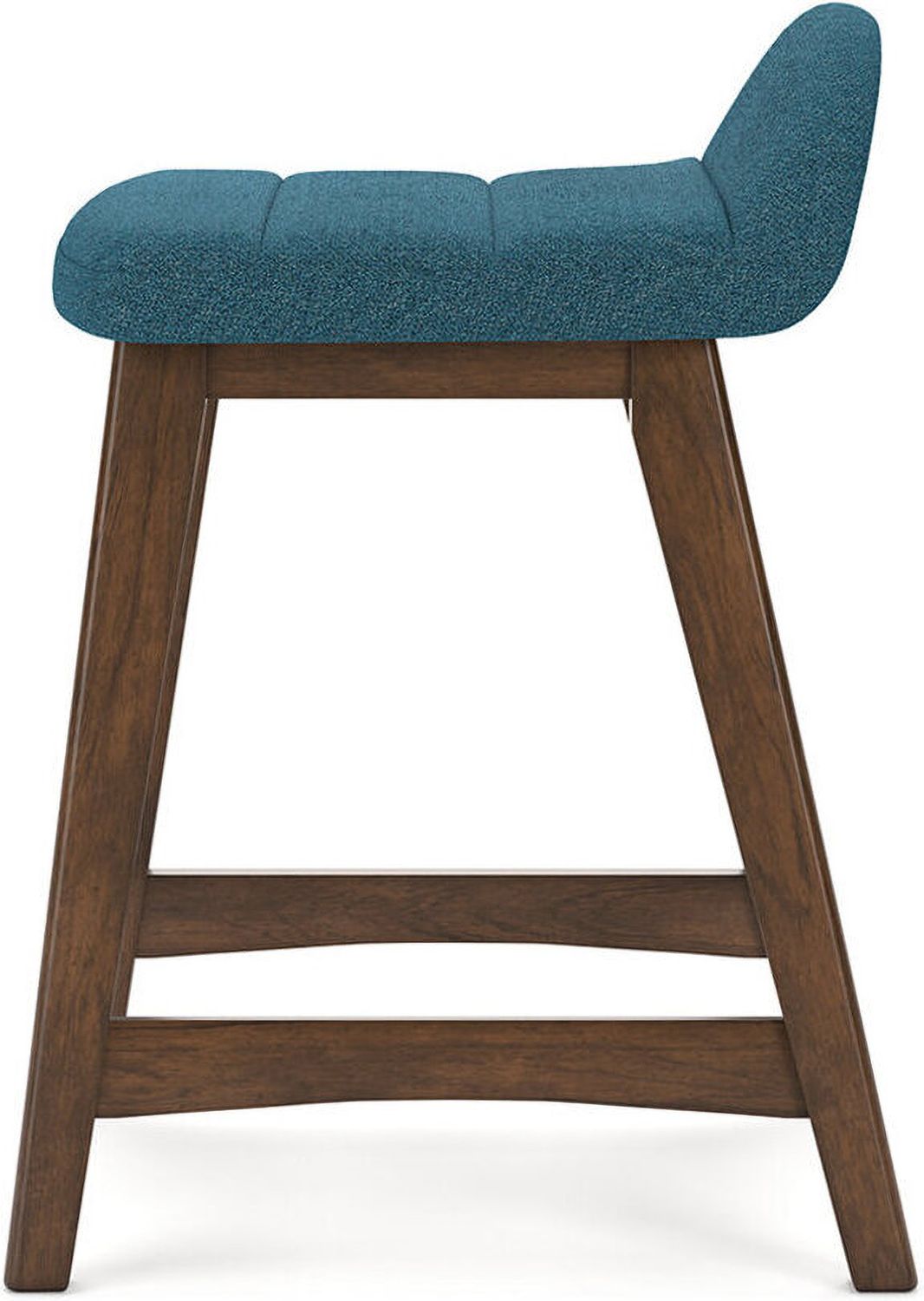 Lyncott Blue And Brown Upholstered Barstool Set Of 2 D615324