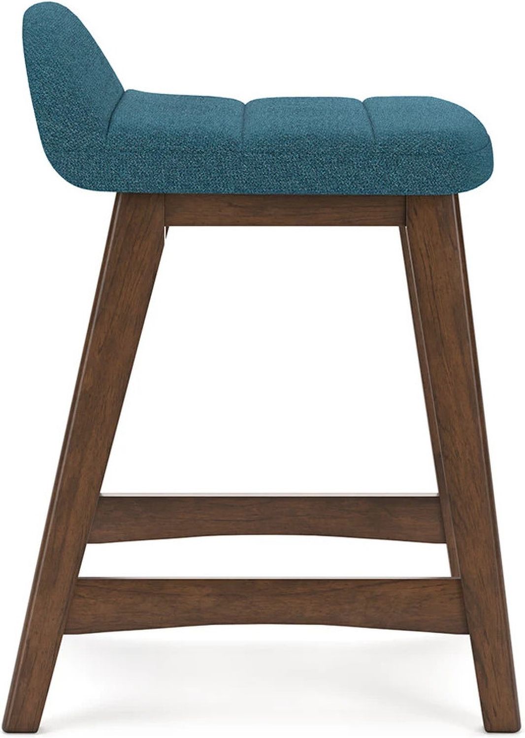 Lyncott Blue And Brown Upholstered Barstool Set Of 2 D615324