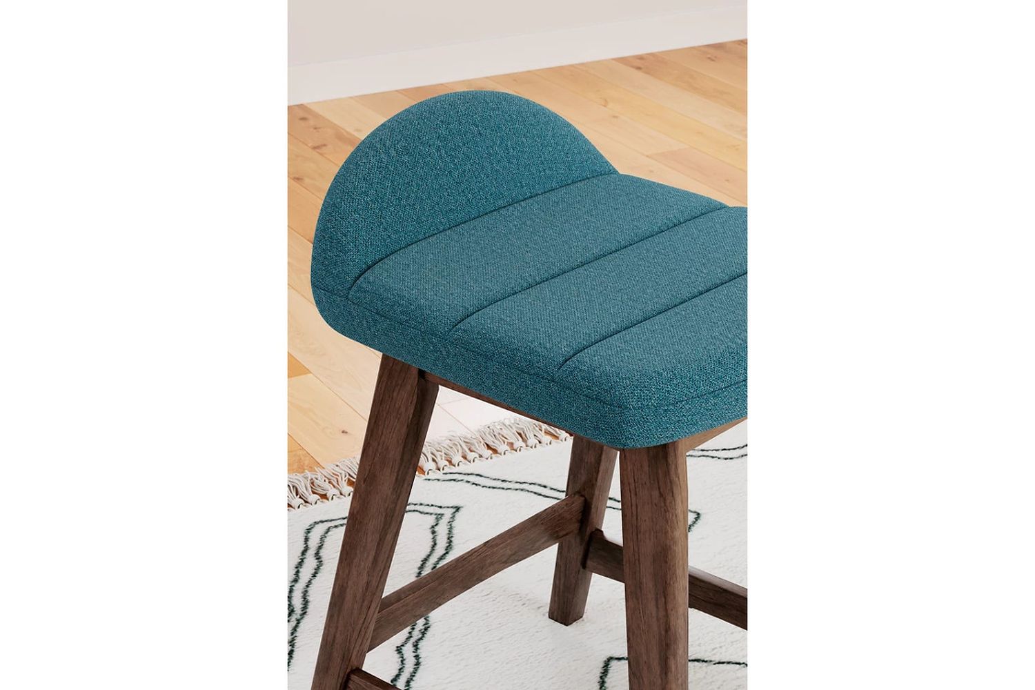 Lyncott Blue And Brown Upholstered Barstool Set Of 2 D615324