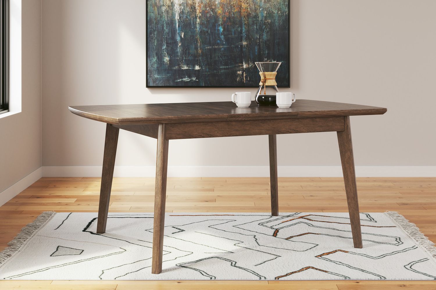 Lyncott Brown Rectangular Butterfly Ext Table D61535