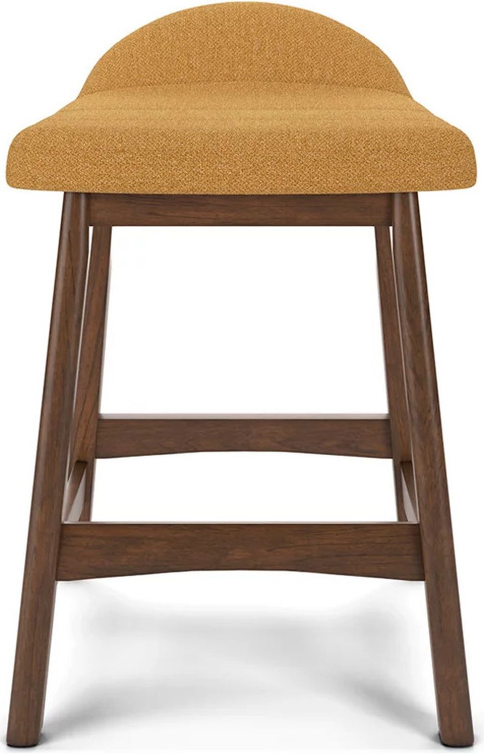 Lyncott Mustard And Brown Upholstered Barstool Set Of 2 D615424