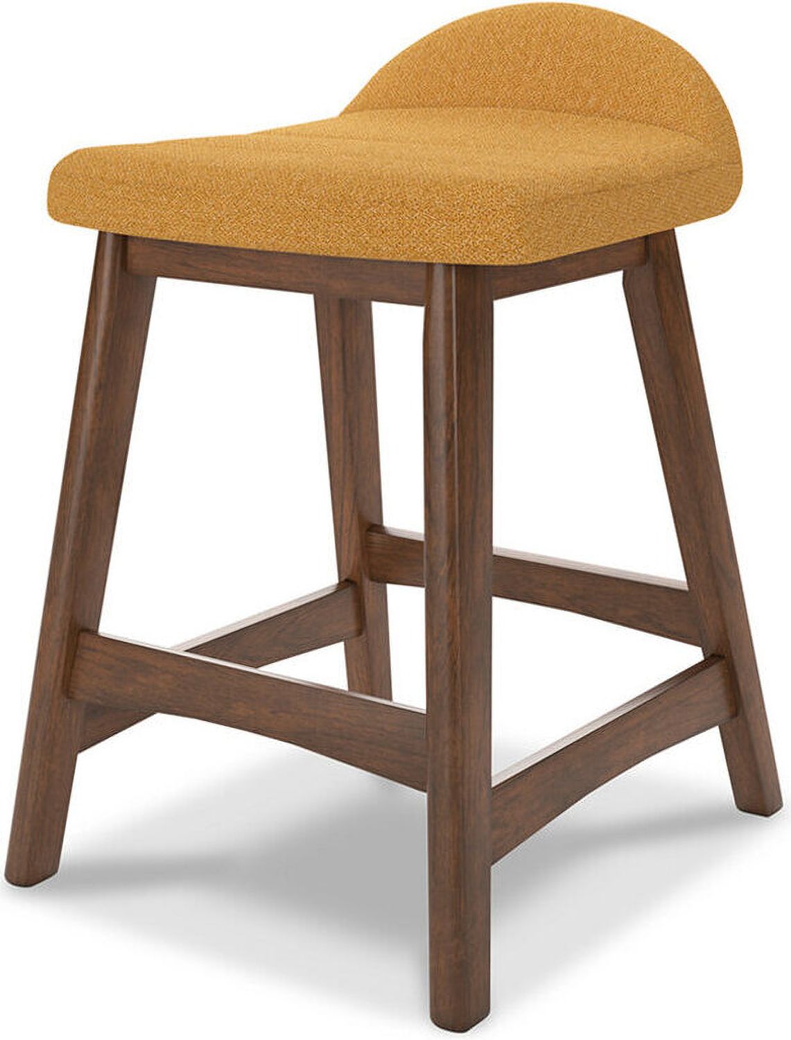 Lyncott Mustard And Brown Upholstered Barstool Set Of 2 D615424
