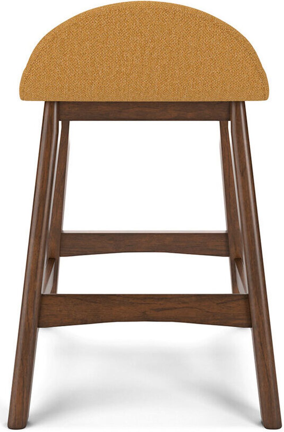 Lyncott Mustard And Brown Upholstered Barstool Set Of 2 D615424