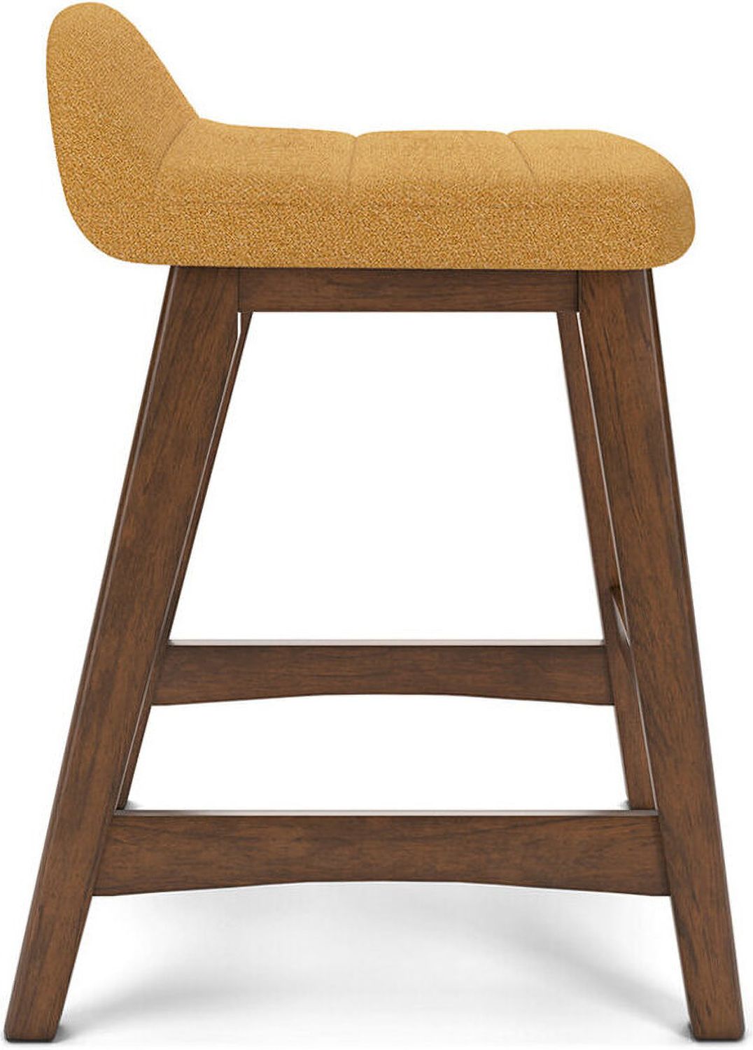 Lyncott Mustard And Brown Upholstered Barstool Set Of 2 D615424