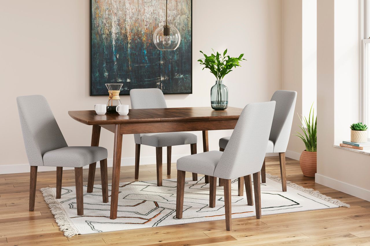 Lyncott Extension Dining Room Set In Gray and Brown D615D23