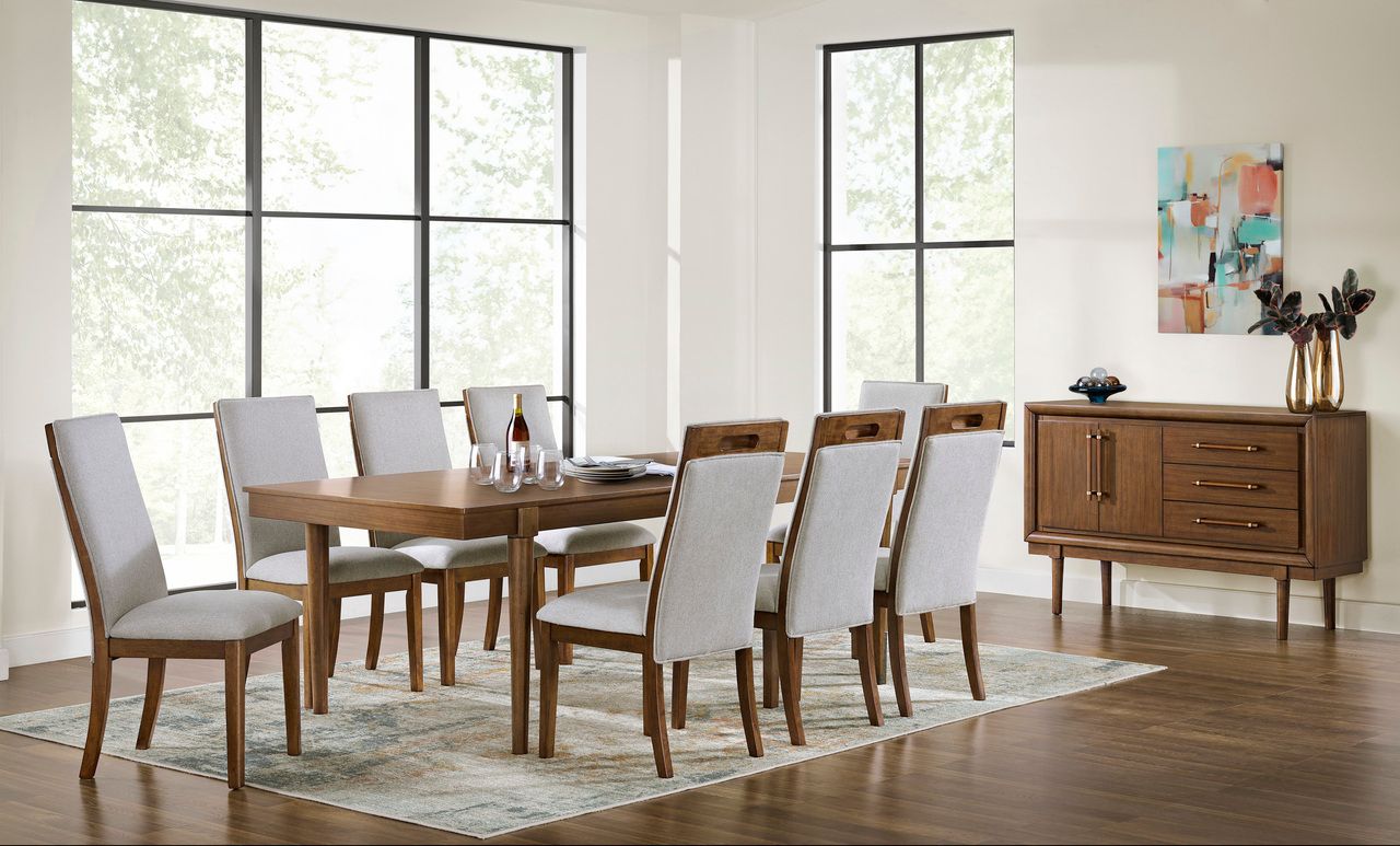Lyncott Extension Dining Room Set In Gray and Brown D615D23