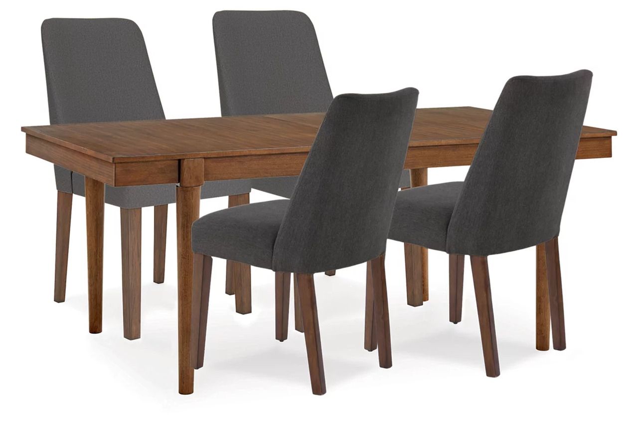 Lyncott Extension Dining Room Set In Brown and Charcoal D615D25
