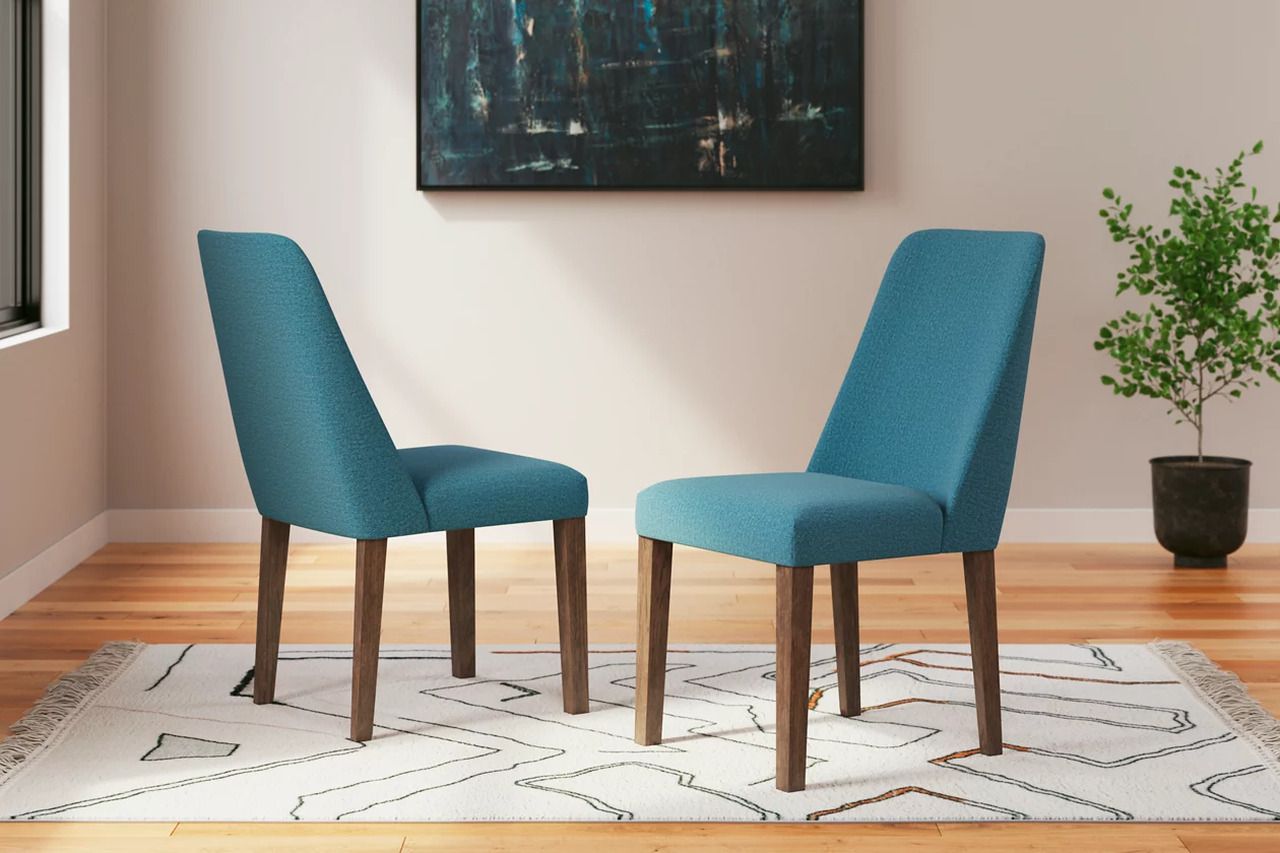 Lyncott Extension Dining Room Set In Blue and Brown D615D27