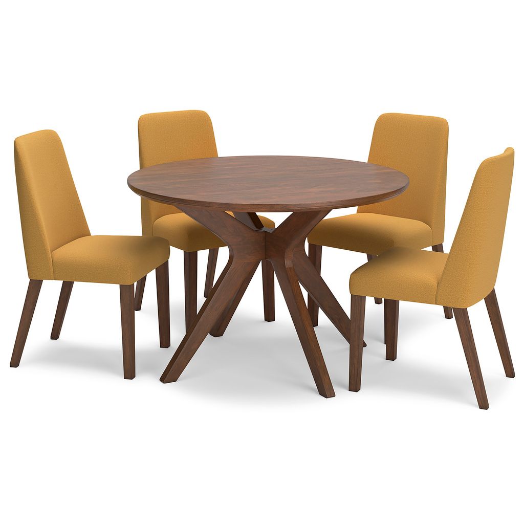 Lyncott Extension Dining Room Set In Mustard and Brown D615D29