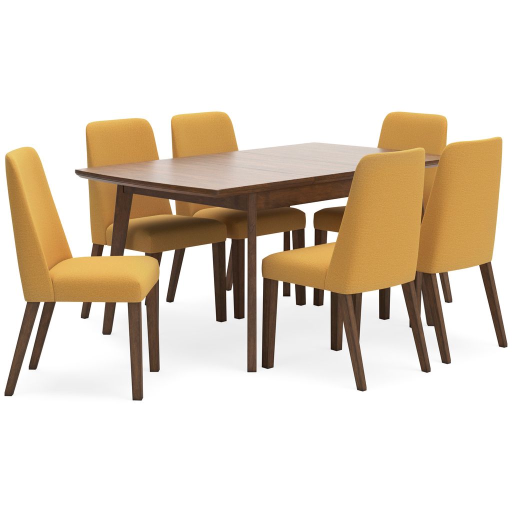 Lyncott Extension Dining Room Set In Mustard and Brown D615D29
