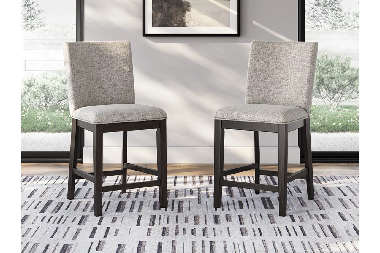 Neymorton Counter Height Barstool Set of 2 In Dark Grayish Brown D618124