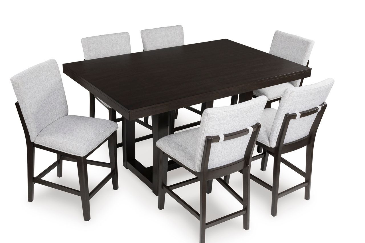 Neymorton Counter Height Dining Table In Dark Grayish Brown D61813