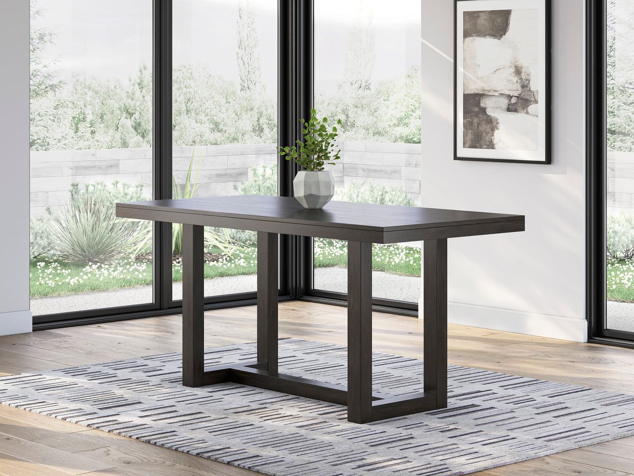 Neymorton Counter Height Dining Table In Dark Grayish Brown D61813