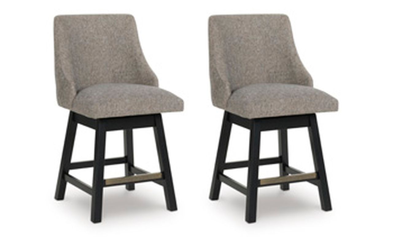 Neymorton Counter Height Barstool Set of 2 In Dark Grayish Brown D618224