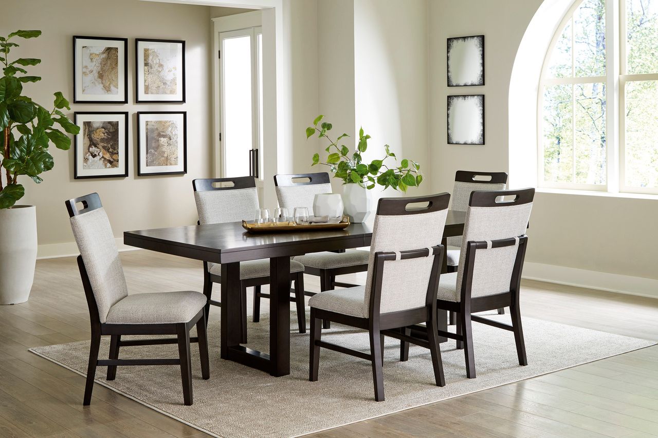 Neymorton Dining Room Set In Dark Grayish Brown D618D4