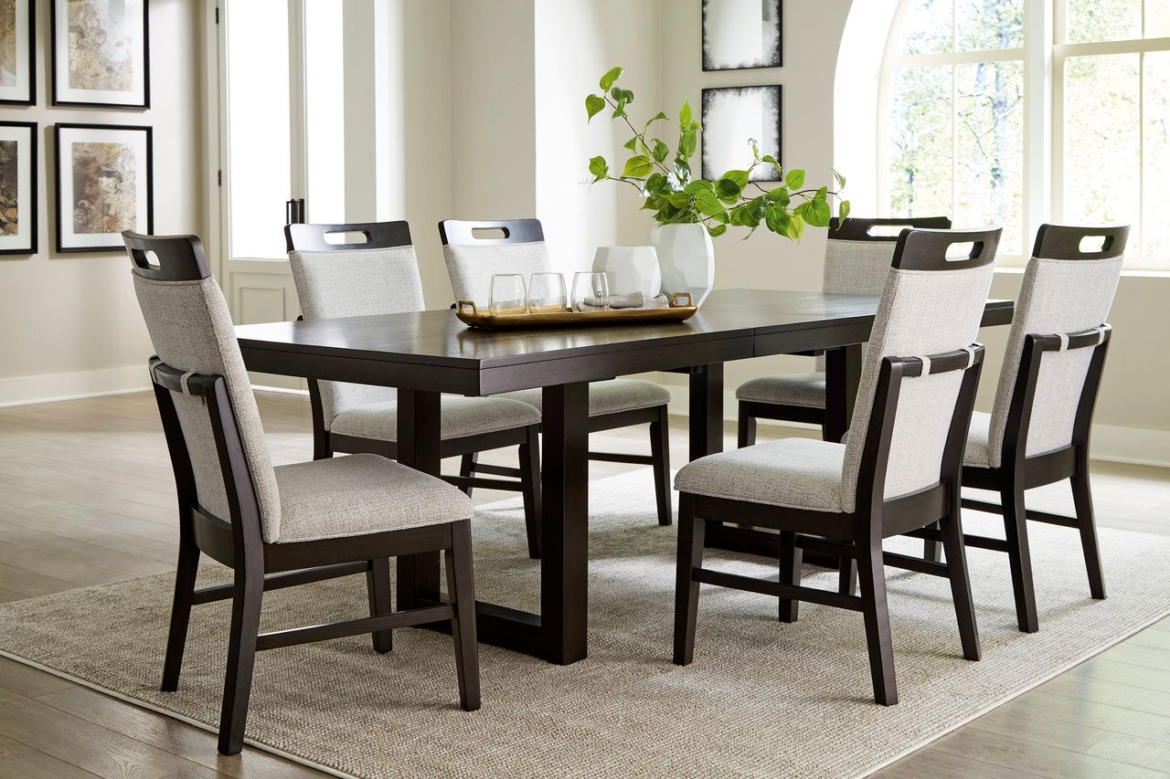 Neymorton Dining Room Set In Dark Grayish Brown D618D4