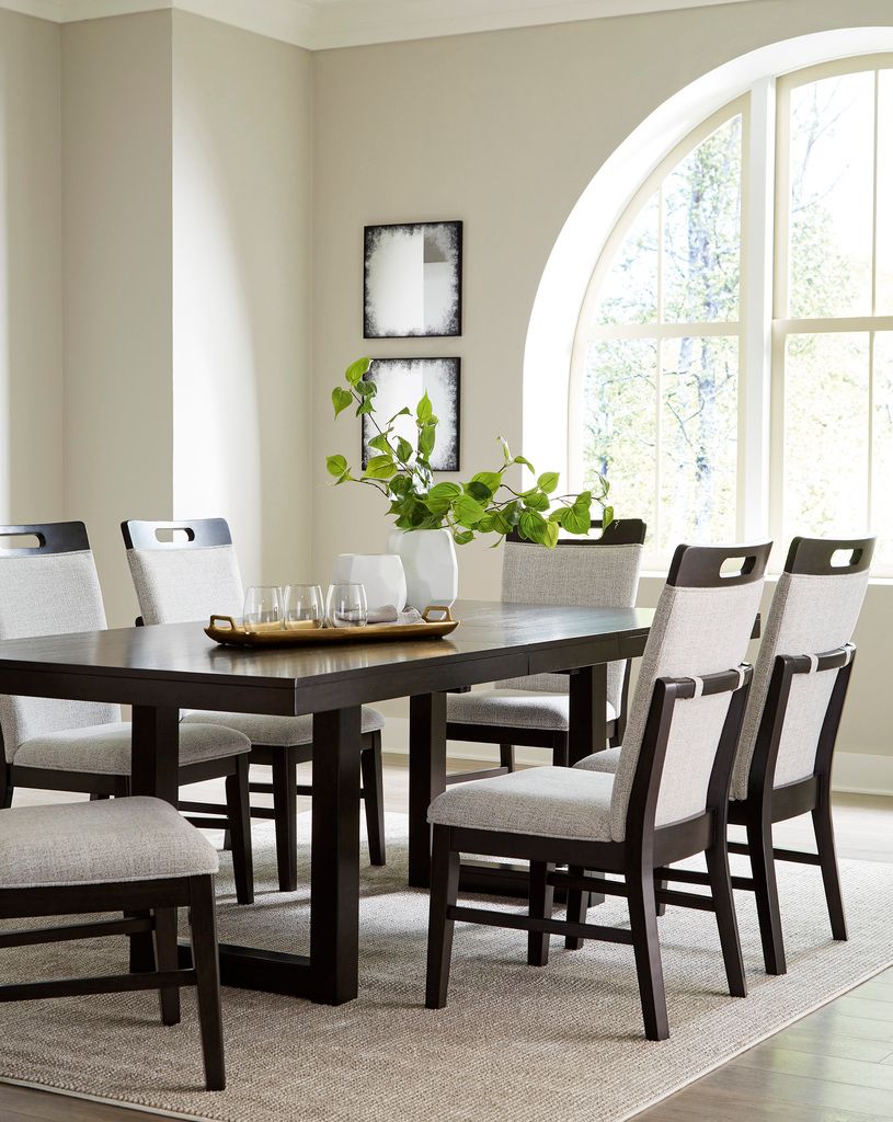 Neymorton Dining Room Set In Dark Grayish Brown D618D4