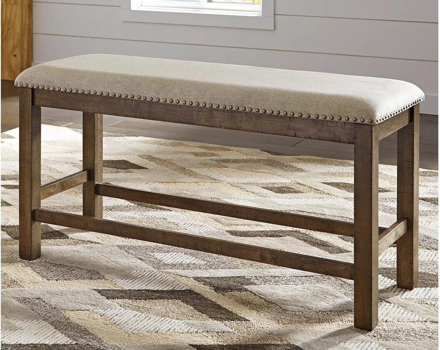Moriville Beige Double Upholstered Bench D63109