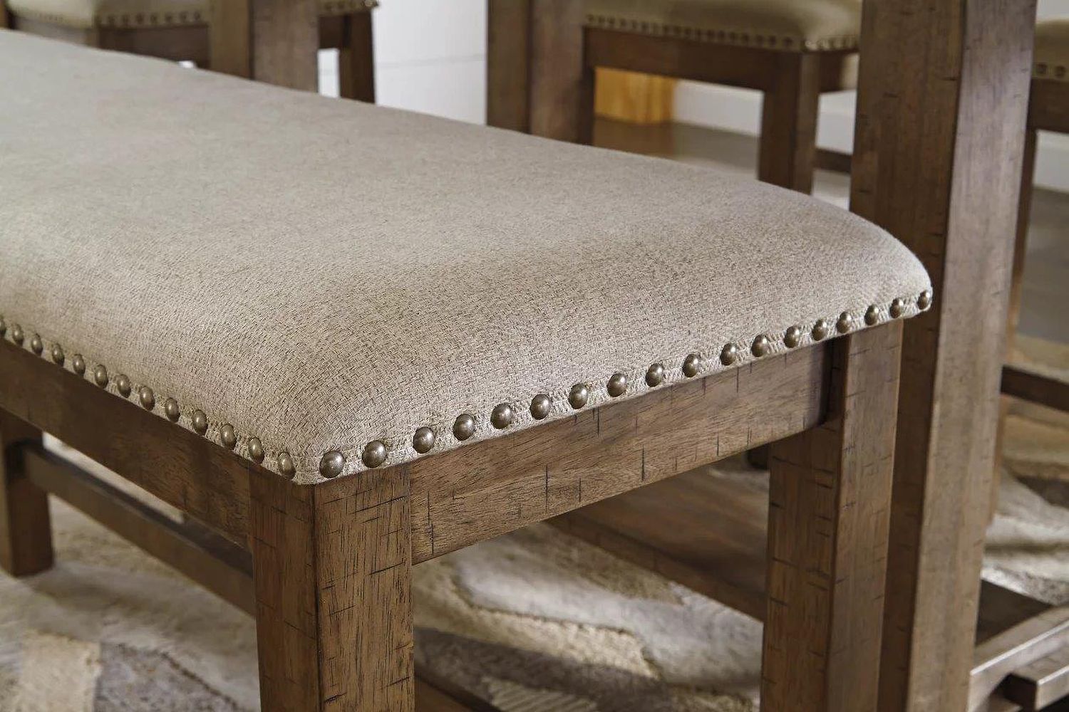 Moriville Beige Double Upholstered Bench D63109