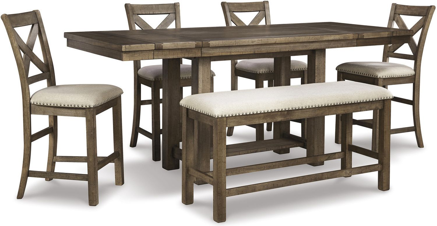 Moriville Beige Double Upholstered Bench D63109