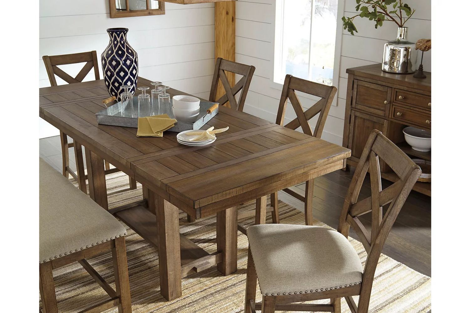 Ashley Furniture Moriville 36" Counter Height Dining Extension Table, Brown D63132