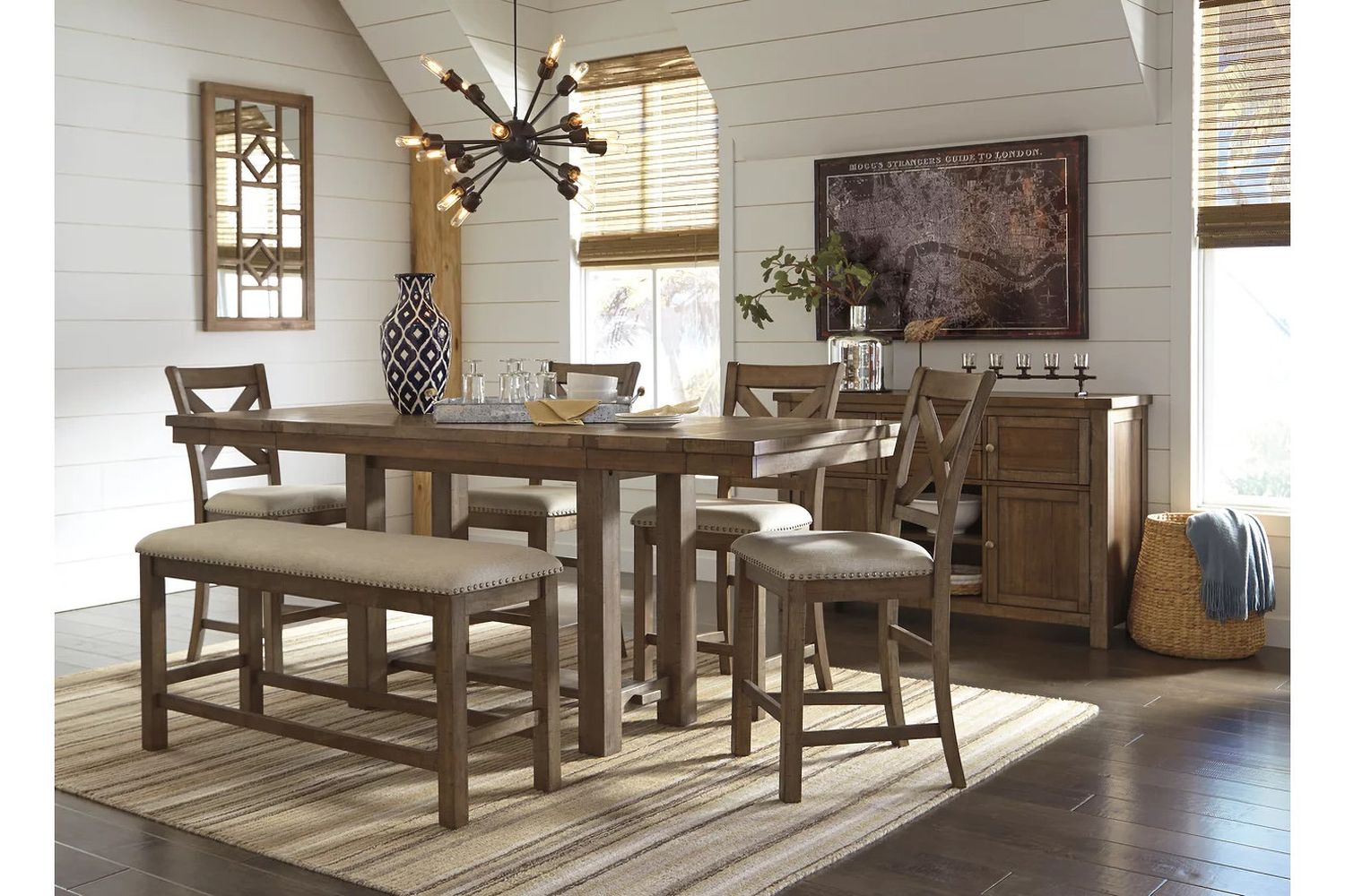 Ashley Furniture Moriville 36" Counter Height Dining Extension Table, Brown D63132