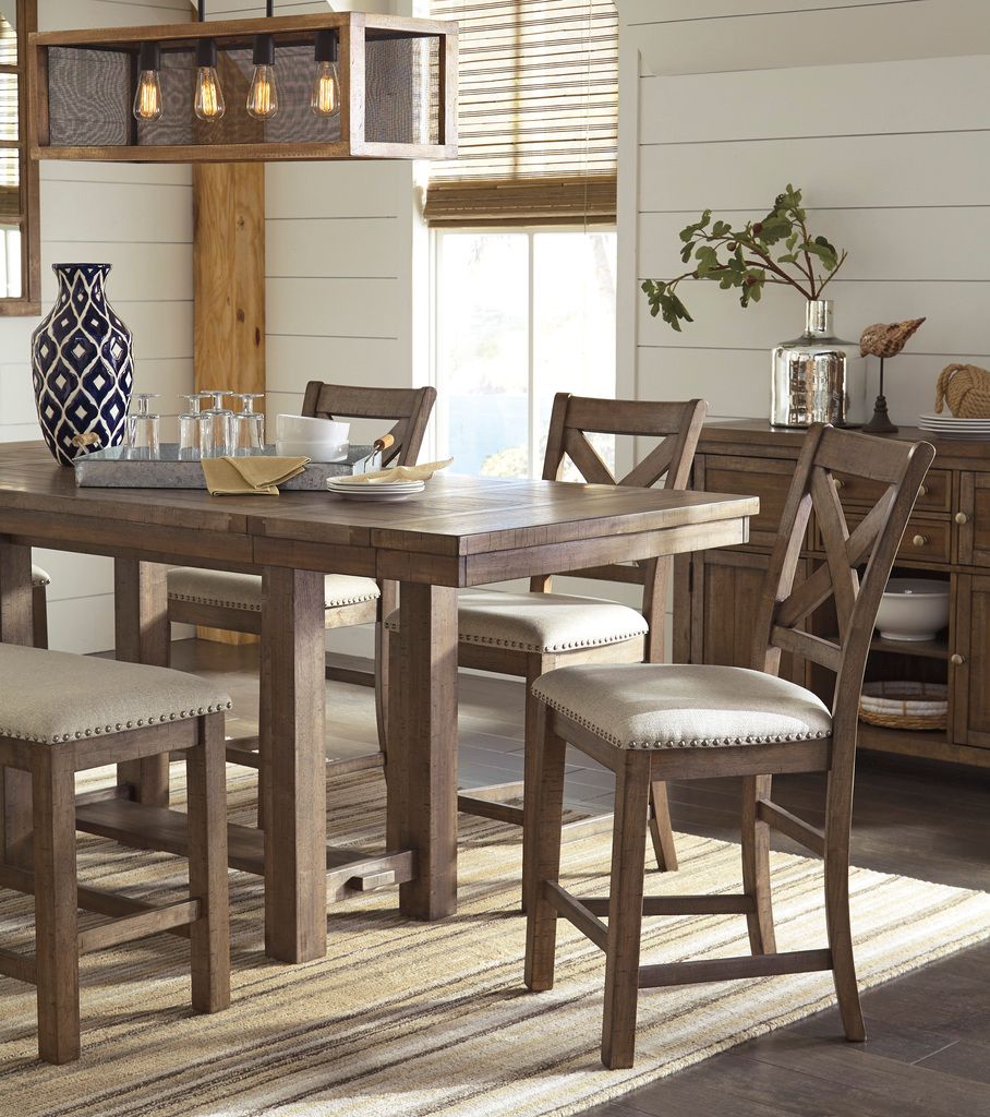 Ashley Furniture Moriville 36" Counter Height Dining Extension Table, Brown D63132