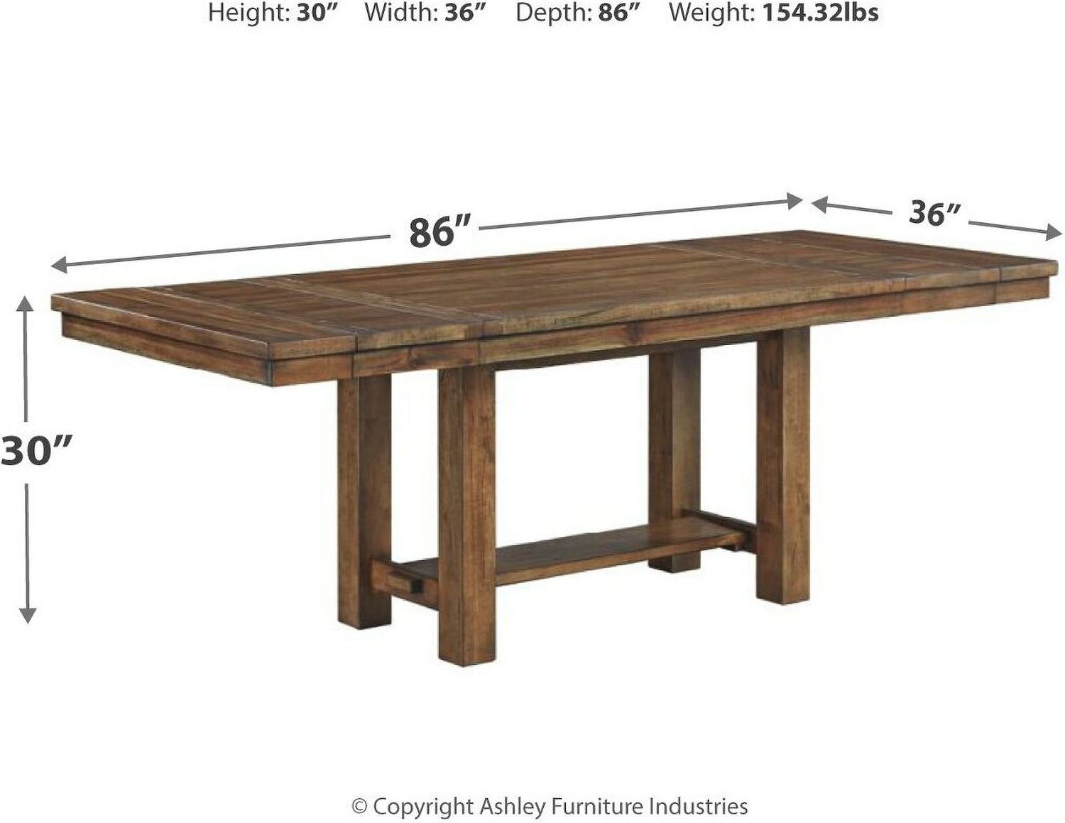 Moriville Grayish Brown Extendable Rectangular Dining Table D63145